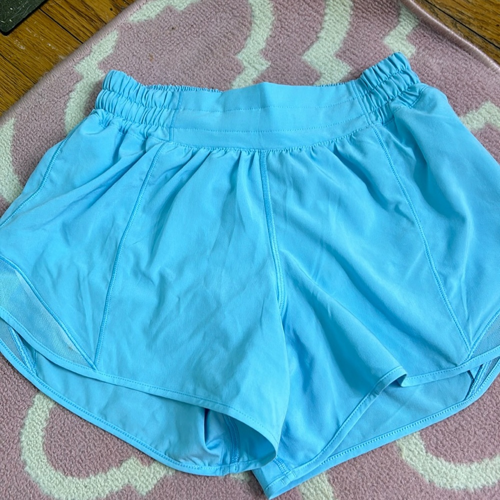 Cool blue lululemon hotty  hots low rise 2.5 inch ( discontinued color )